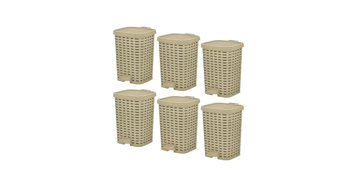 Superio 1.5 Gal Step-On Trash Can Beige